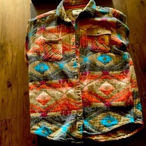 Aztec Print Flannel Shirt